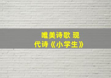 唯美诗歌 现代诗《小学生》